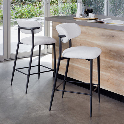 Naples Bar Stool - Off White Boucle