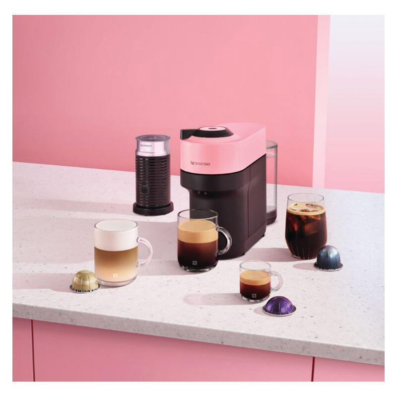DeLonghi Nespresso Vertuo Pop Capsule Coffee Machine - Pink Value Pack
