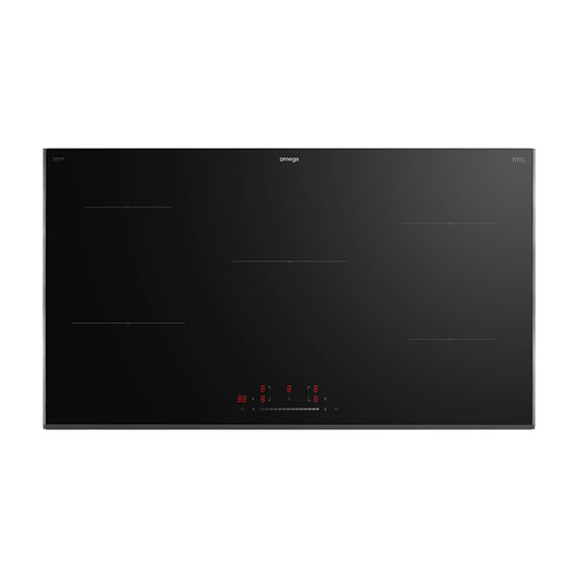 Omega 90cm 5-Zone Induction Cooktop - Black Glass