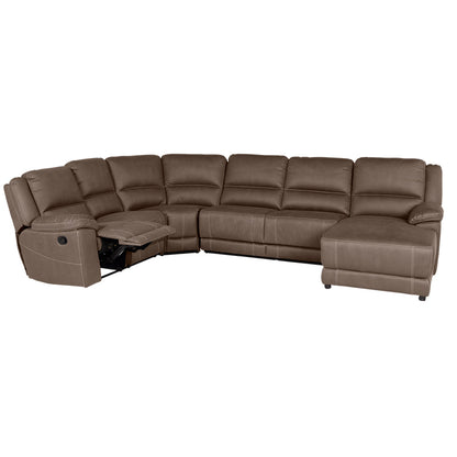 Oregon 6 Seater Fabric Corner Recliner with Chaise and Sofa Bed - Graphite