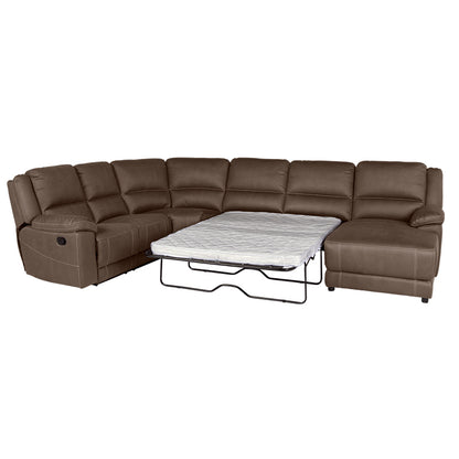 Oregon 6 Seater Fabric Corner Recliner with Chaise and Sofa Bed - Graphite