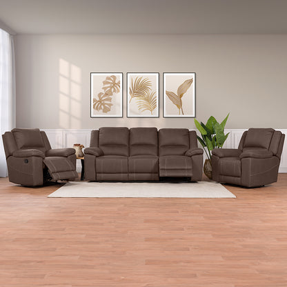 Oregon 3 Seater Fabric Recliner - Graphite