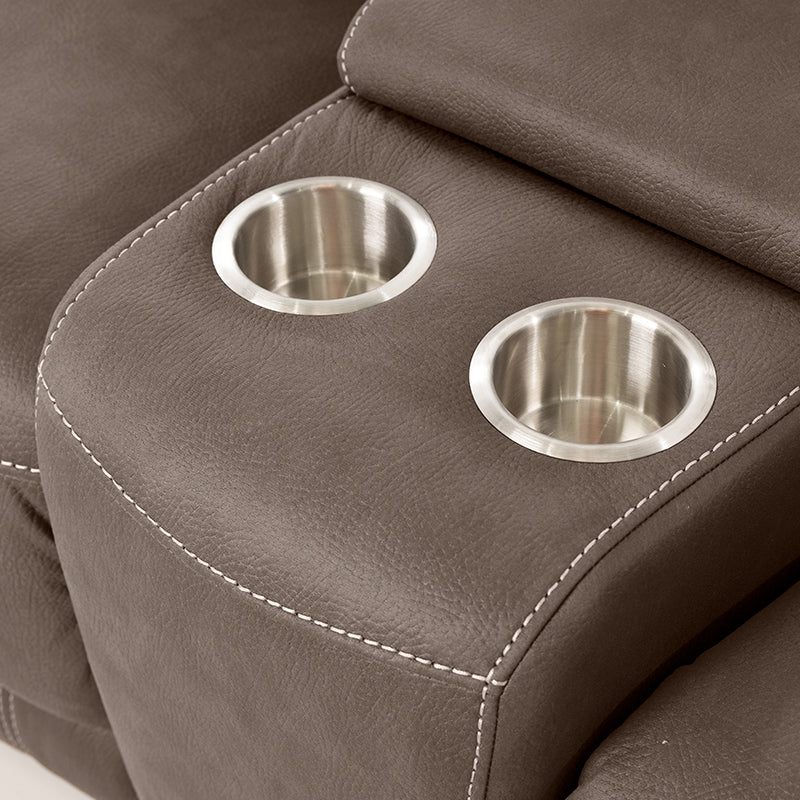 Oregon 4 Seater Fabric Home Theatre Recliner - Graphite