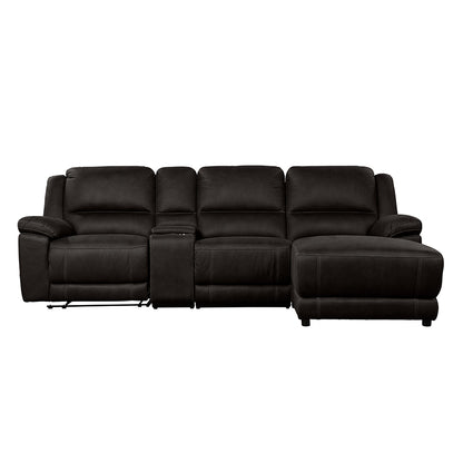 Oregon 3 Seater Fabric Recliner with Chaise - Jet