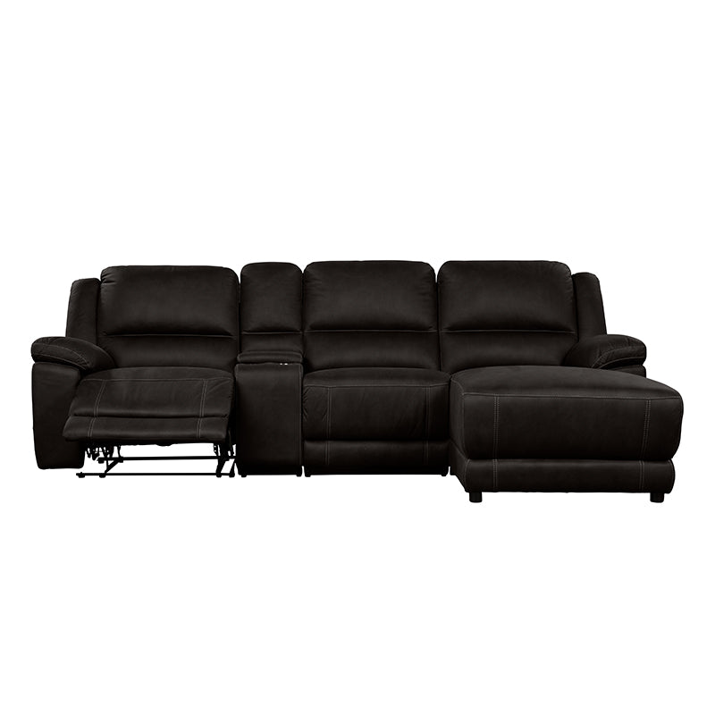 Oregon 3 Seater Fabric Recliner with Chaise - Jet