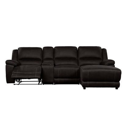 Oregon 3 Seater Fabric Recliner with Chaise - Jet