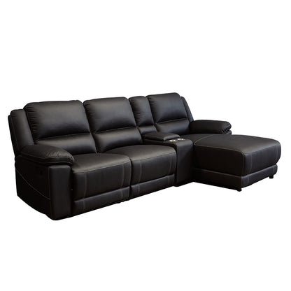 Oregon 3 Seater Fabric Recliner with Chaise - Jet