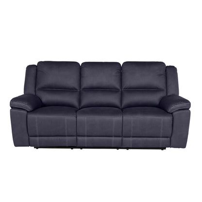 Oregon 3 Seater Fabric Recliner - Navy