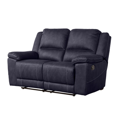 Oregon 2 Seater Fabric Recliner - Navy