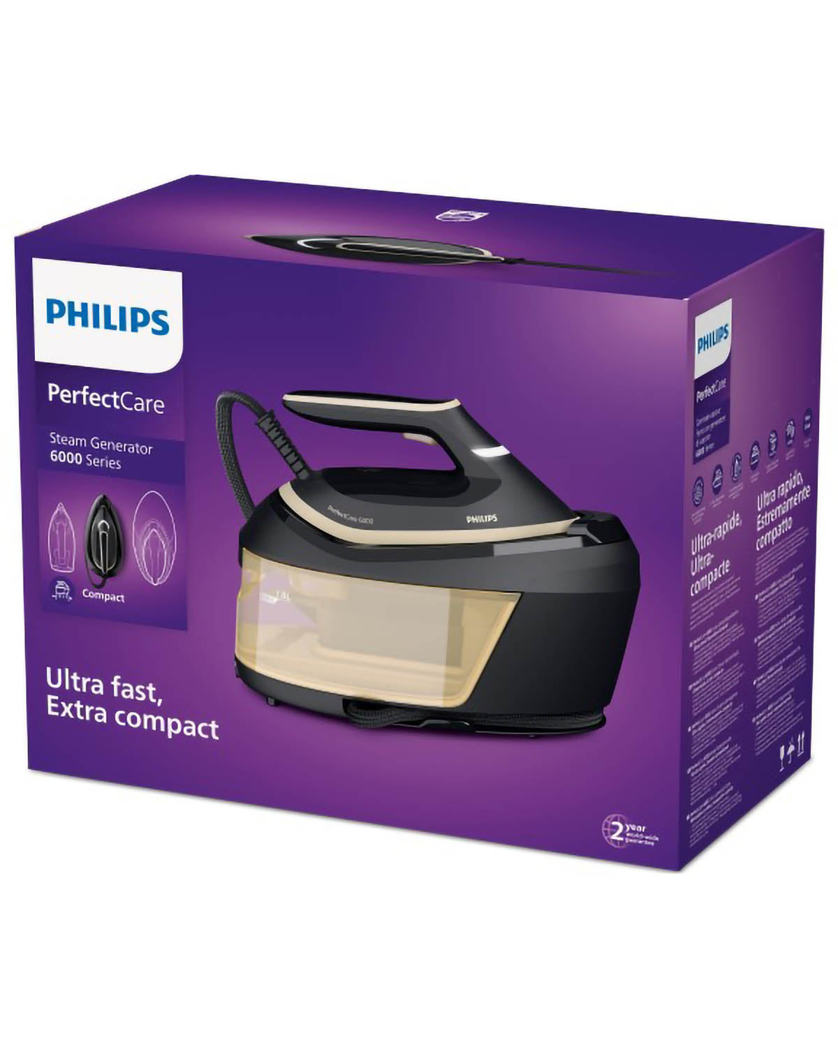 Philips PerfectCare Iron & Steam Generator Station - Black/Gold (6000 Series)