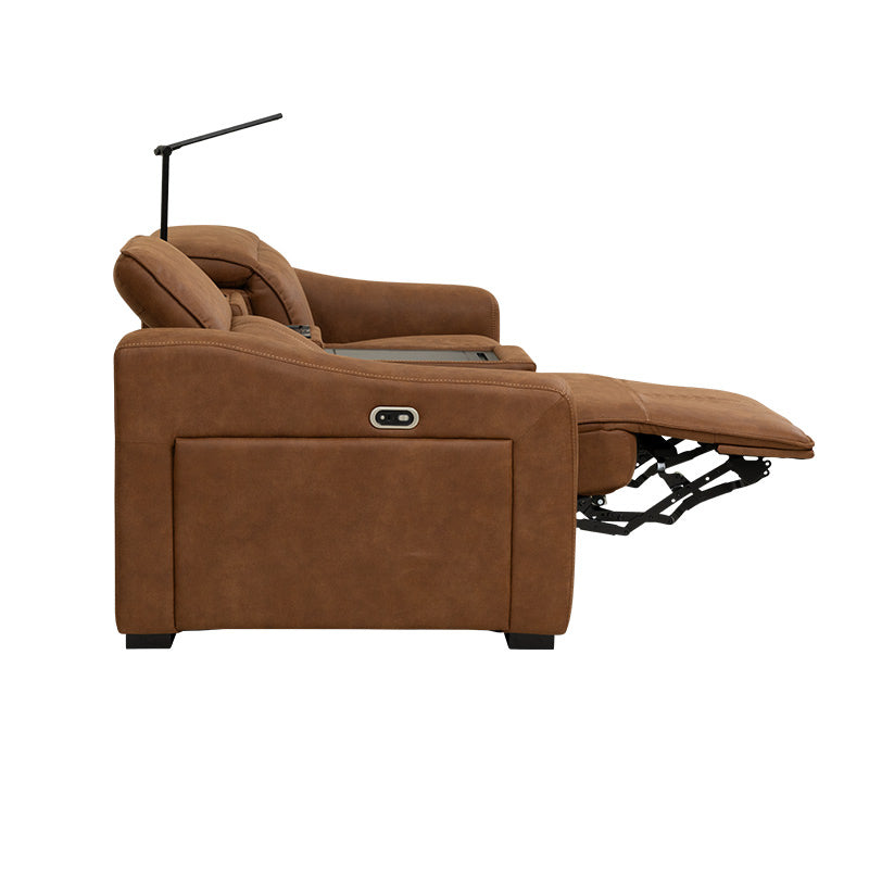 Prestige 2 Seater Home Theatre Electric Recliner Fabric Lounge - Tan