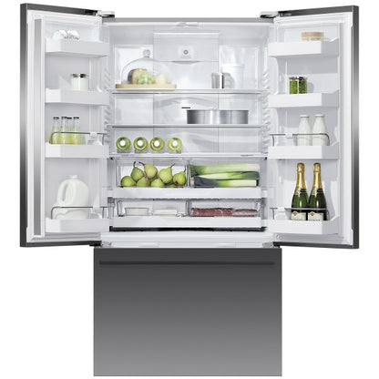 Fisher & Paykel 569L French Door Fridge Freezer with Ice & Water Dispenser - Black Stainless Steel (Series 7)