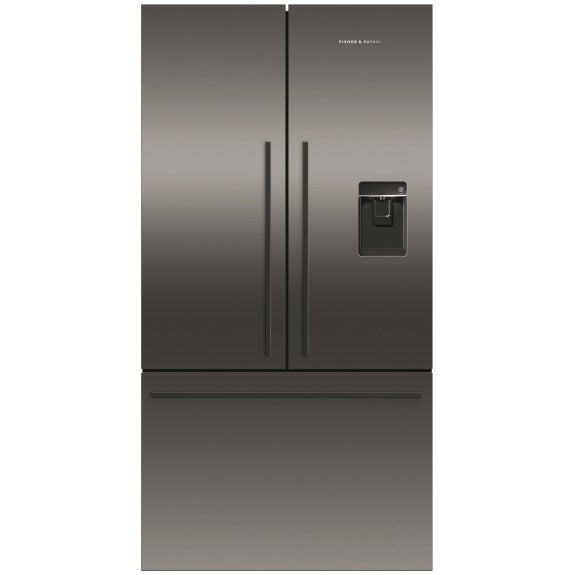 Fisher & Paykel 569L French Door Fridge Freezer with Ice & Water Dispenser - Black Stainless Steel (Series 7)
