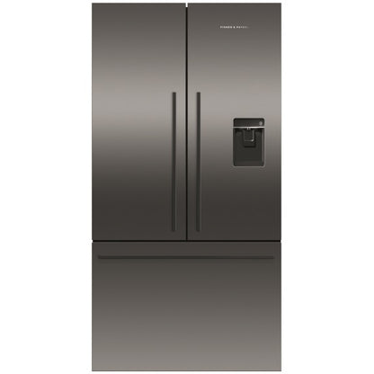 Fisher & Paykel 569L French Door Fridge Freezer with Ice & Water Dispenser - Black Stainless Steel (Series 7)