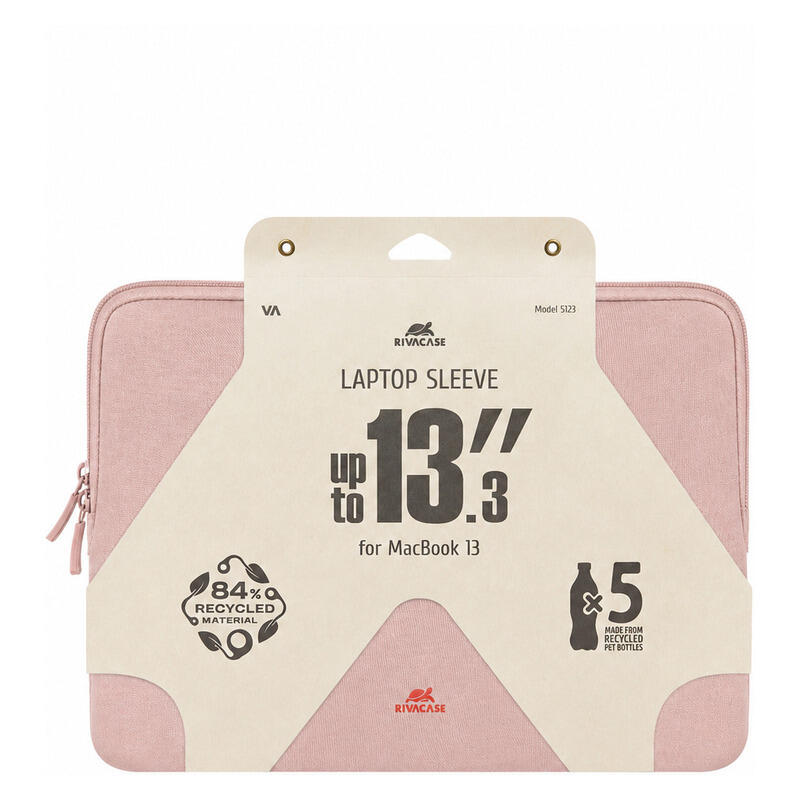 Rivacase 13.3" Anti-Shock Laptop Sleeve for Apple MacBook - Blush (5123)