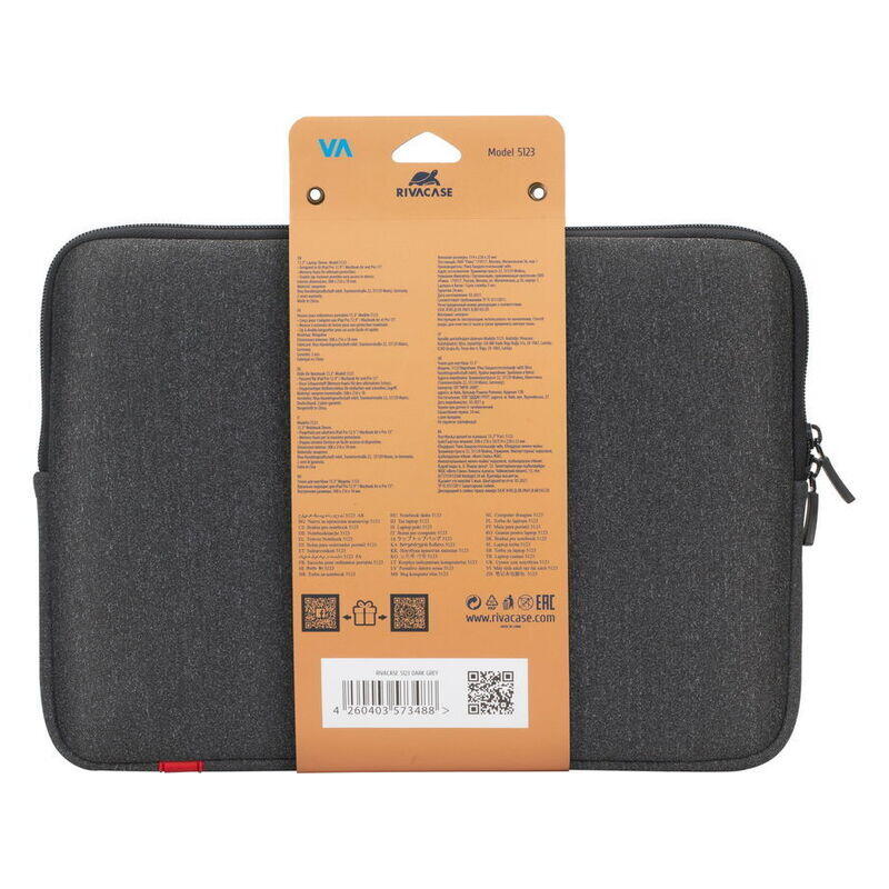 Rivacase 13.3" Anti-Shock Laptop Sleeve for Apple MacBook 13 - Dark Grey (5123)