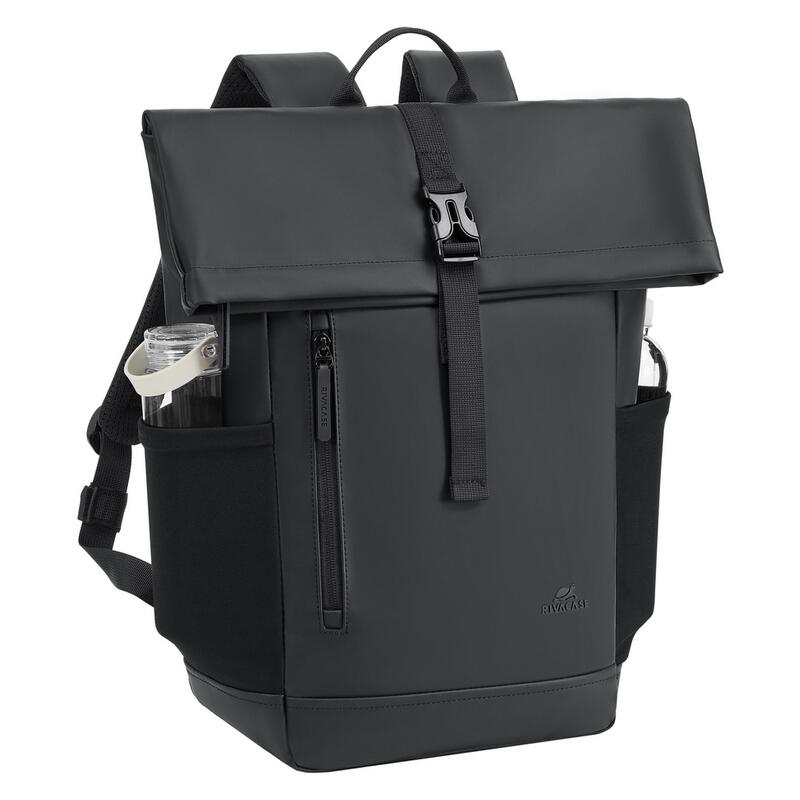 Rivacase 17L Eco Roll-Top Backpack - Black (7826)