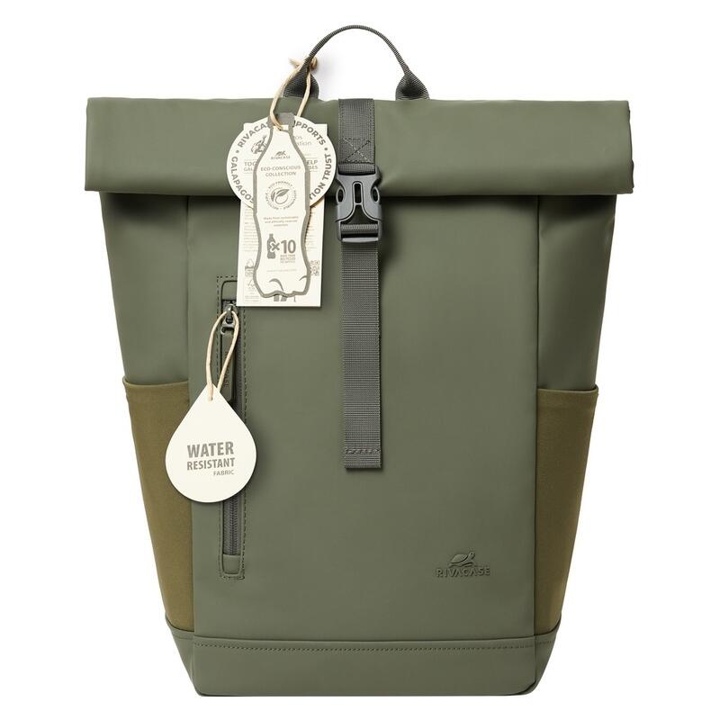 Rivacase 17L Eco Roll-Top Backpack - Olive (7826)