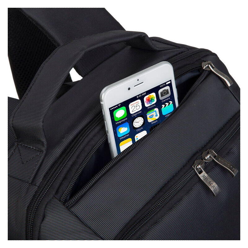 Rivacase 15.6" Central Water-Resistant Laptop Backpack - Black (8262)