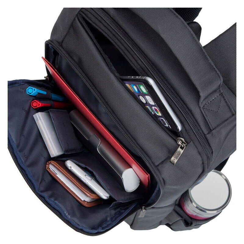 Rivacase 15.6" Central Water-Resistant Laptop Backpack - Black (8262)
