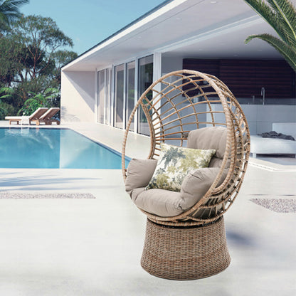 Robin Outdoor Swivel Egg Chair - Marina/Taupe