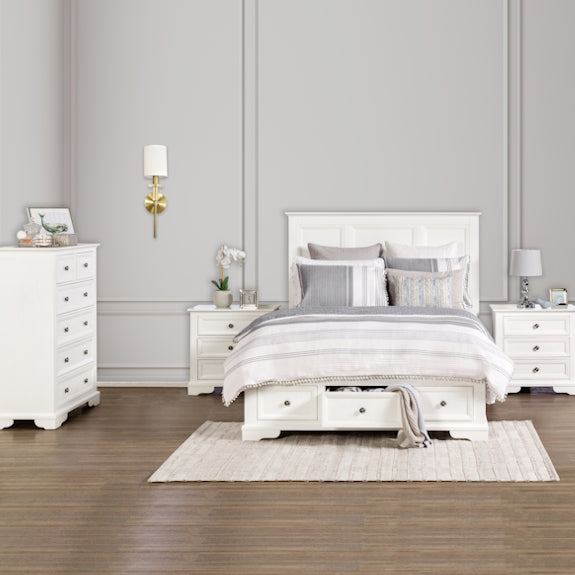 Sala 4 Piece King Bedroom Suite with Tallboy - White