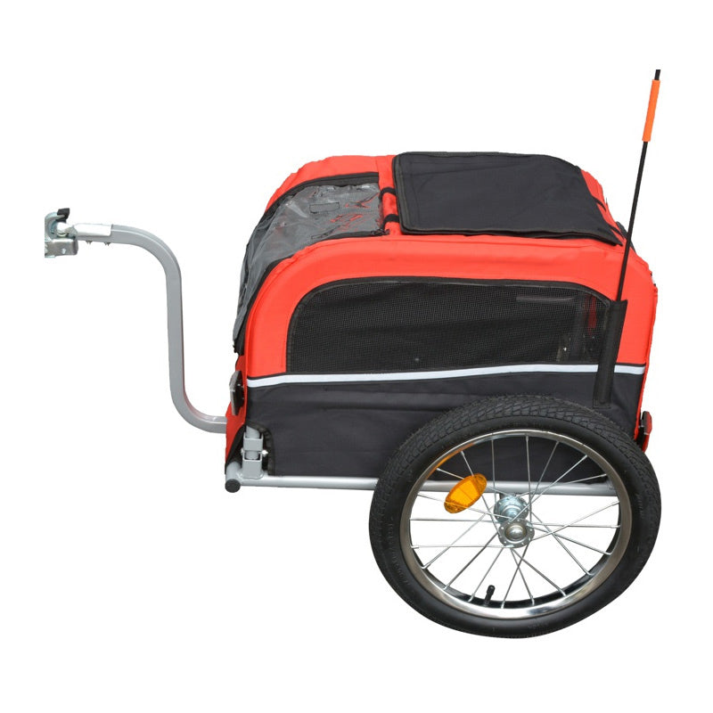 Top Gun Scooter Accessory Pet Trailer - Black and Red