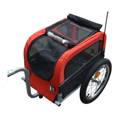 Top Gun Scooter Accessory Pet Trailer - Black and Red