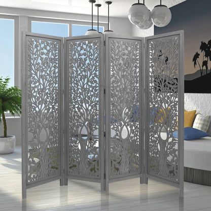 Screen Life Dig Carved Timber Privacy Screen - Dark Grey
