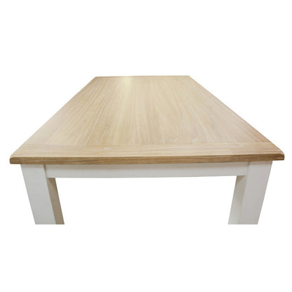 Shellwood 180cm Timber Dining Table - White/Light Oak