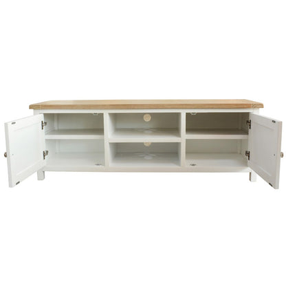 Shellwood 1700mm Timber Entertainment Unit - Light Oak/White