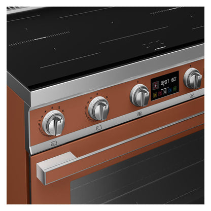 Smeg 90cm Portofino Induction Pyrolytic Freestanding Oven - Amber Clay