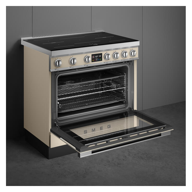Smeg 90cm Portofino Induction Pyrolytic Freestanding Oven - Moonlight