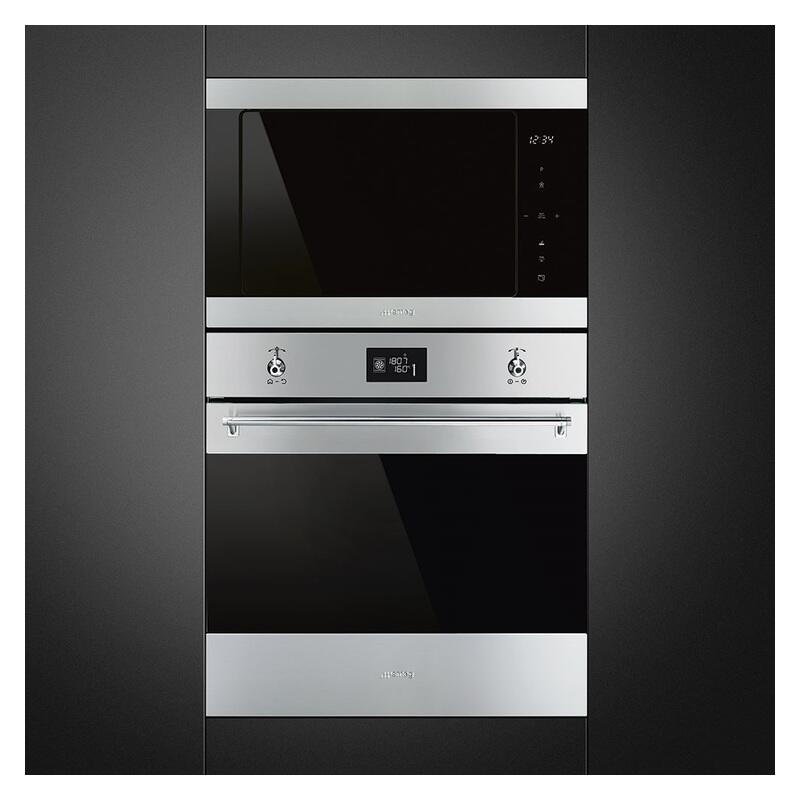 Smeg 25L Classic Built-In Microwave with Grill - Stainless Steel