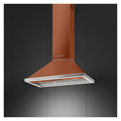 Smeg 90cm Portofino Canopy Rangehood - Amber Clay