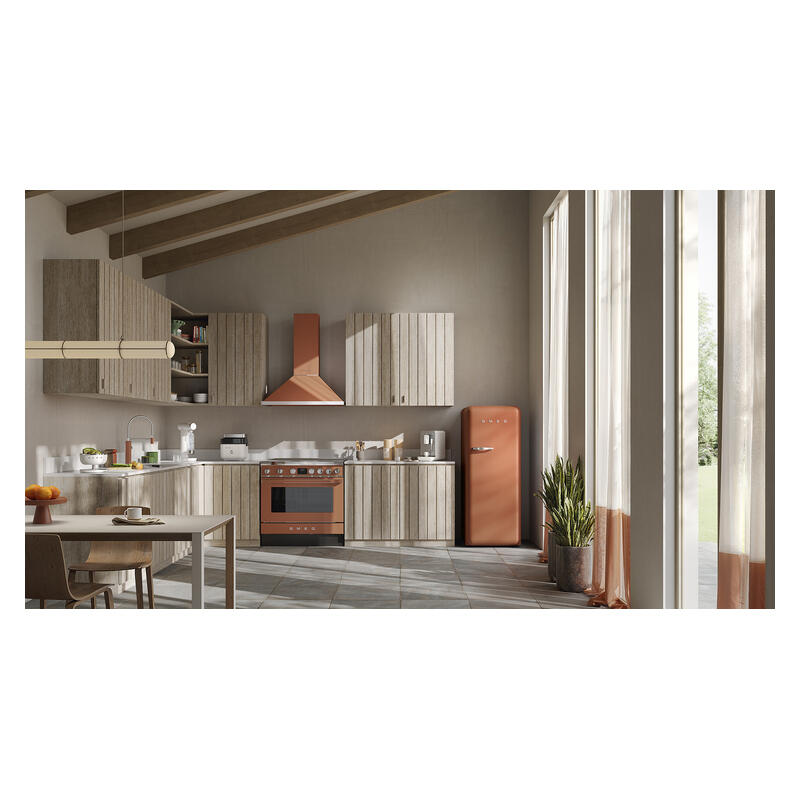 Smeg 90cm Portofino Canopy Rangehood - Amber Clay