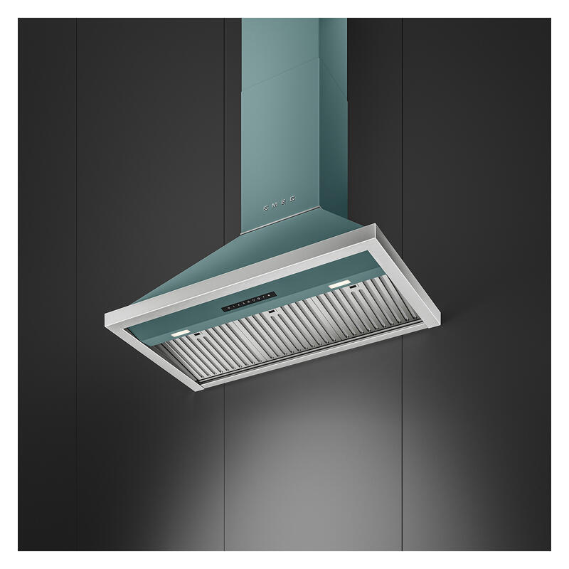 Smeg 90cm Portofino Canopy Rangehood - Emerald Green
