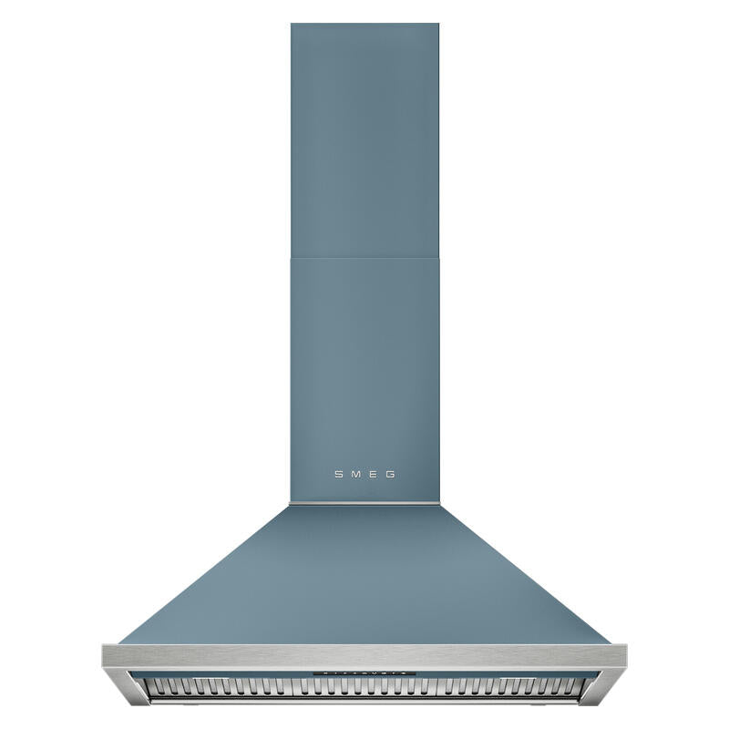 Smeg 90cm Portofino Canopy Rangehood - Storm Blue