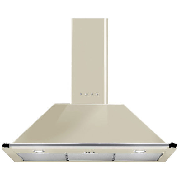 Smeg 90cm Canopy Rangehood - Panna Cream