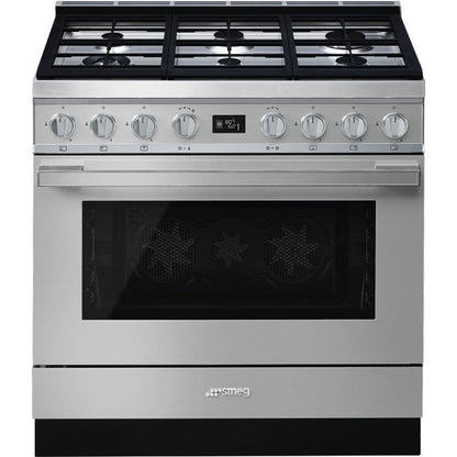 Smeg Portofino 90cm Dual Fuel Pyrolytic Cooker - Stainless Steel