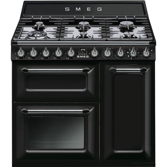 Smeg Victoria 90cm Freestanding Cooker Dual Fuel Cooker - Black