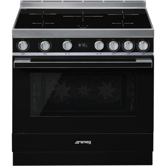 Smeg Portofino 90cm Freestanding Induction Cooker - Black
