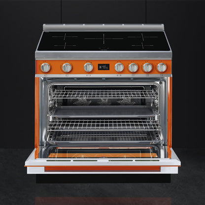 Smeg Portofino 90cm Induction Cooker - Burnt Orange