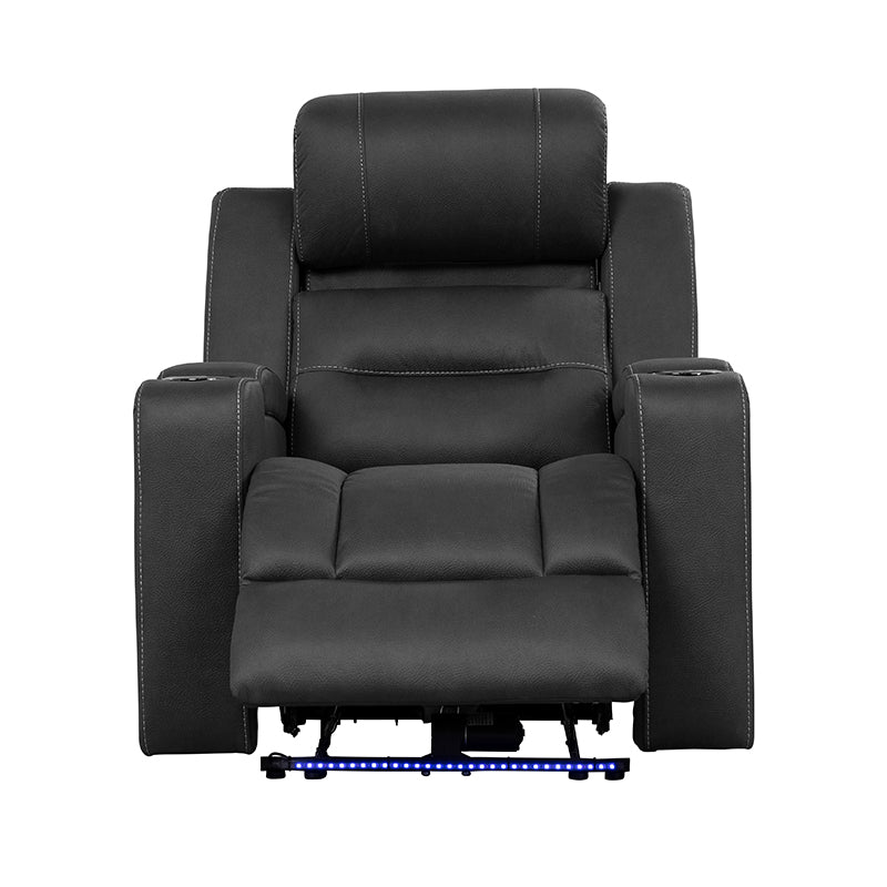 Spielberg Electric Recliner Fabric Armchair - Jet