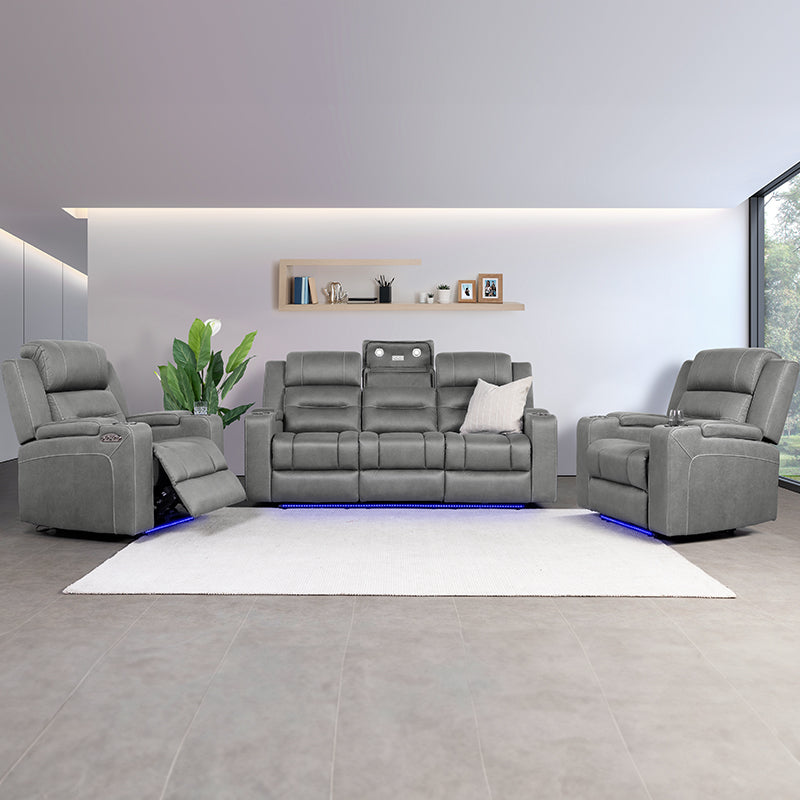 Spielberg Electric Recliner Fabric Armchair - Ash