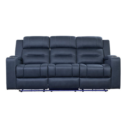 Spielberg 3 Seater Electric Fabric Recliner Sofa - Azure