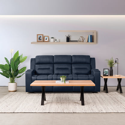 Spielberg 3 Seater Electric Fabric Recliner Sofa - Azure