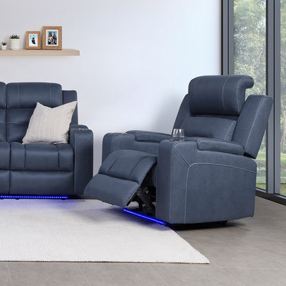 Spielberg Electric Recliner Fabric Armchair - Azure