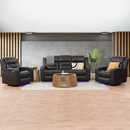 Spielberg Electric Recliner Leather Armchair - Black