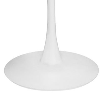 Spin 90cm Round Marble-Look Dining Table - White